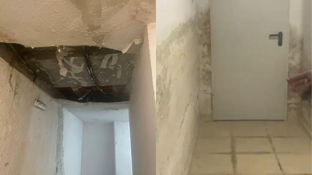 Techos caídos y humedades en el edificio número 2 de la calle Colegiata en Ciempozuelos por las filtraciones.