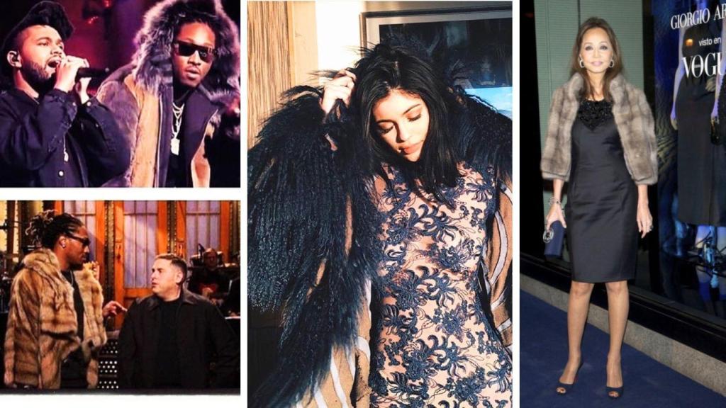 Isabel Preysler, Kylie Jenner y el rapero Future con prendas de piel de Benarroch y Yael.