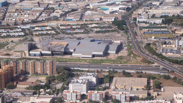 Imagen aérea del Palacio de Feria de Málaga y de los terrenos cercanos.