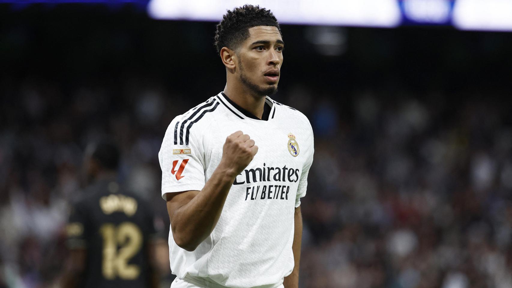 Jude Bellingham celebra el gol del Real Madrid al Valencia