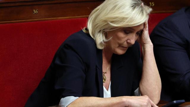 Marine Le Pen, líder de Agrupación Nacional, en la Asamblea Nacional francesa.