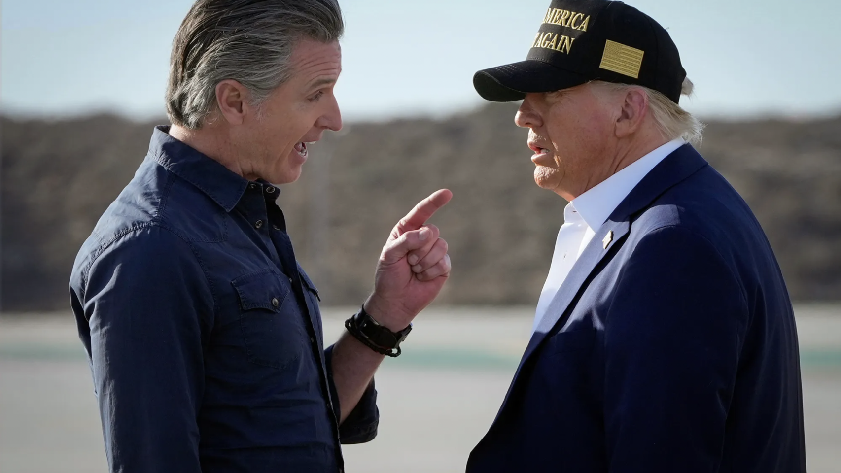Gavin Newsom junto a Donald Trump durante los últimos incendios de California el pasado mes de enero.