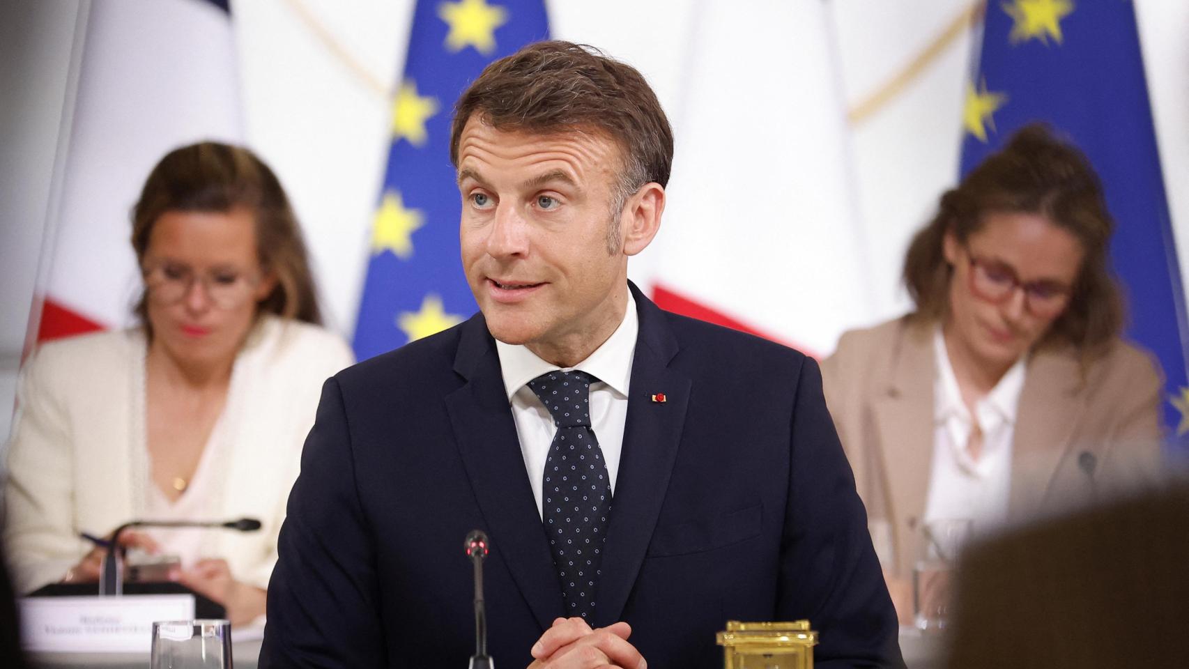 El presidente francés, Emmanuel Macron, durante una reunión en el Palacio del Elíseo en París.