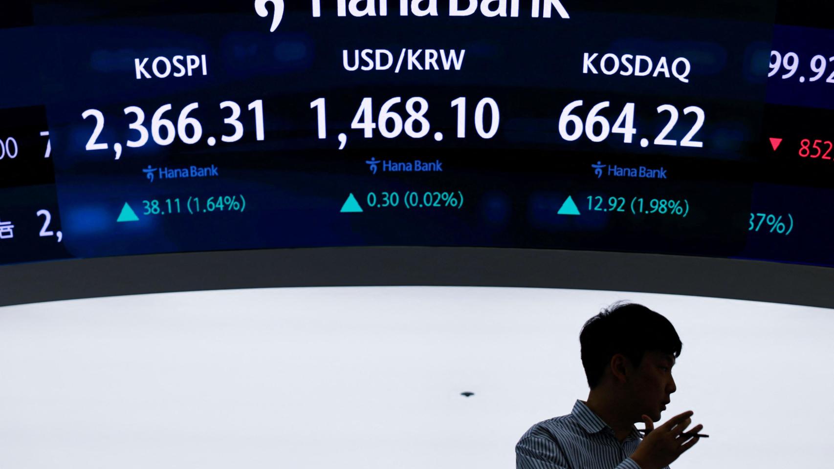 Ticker de bolsa en Asia.