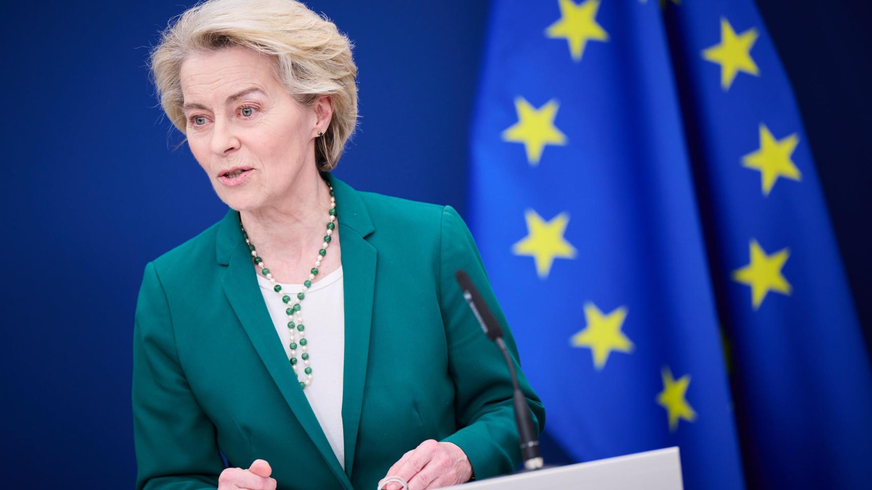 La presidenta Ursula von der Leyen, durante una de sus últimas comparecencias de prensa