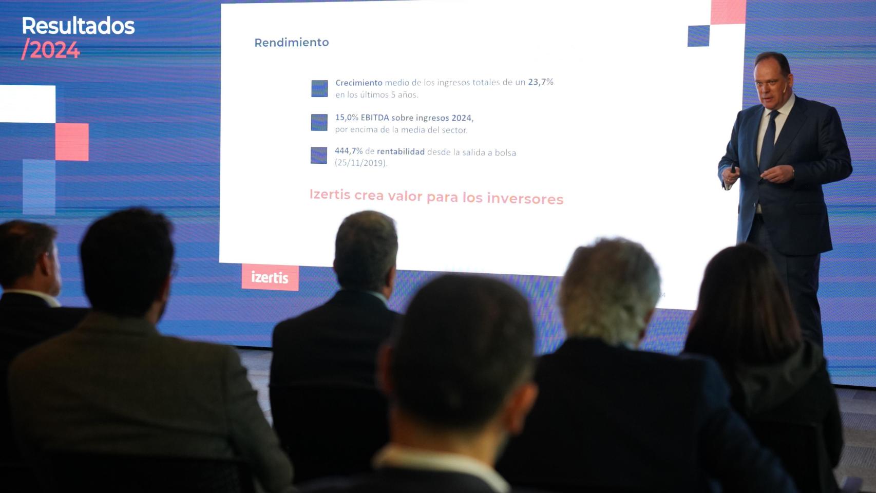 Pablo Martín, presidente y CEO de Izertis, durante la presentación de resultados 2024.