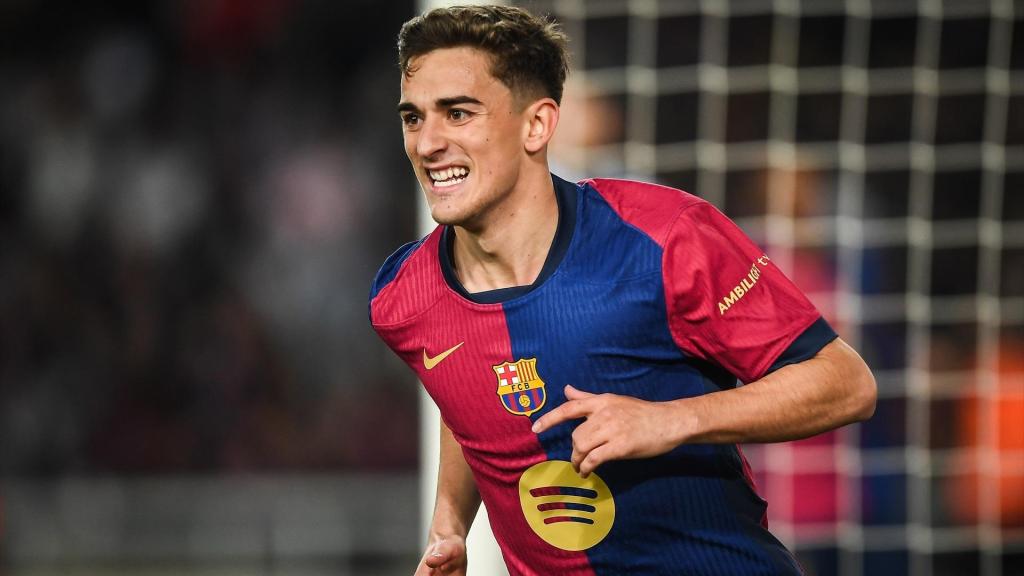 Gavi celebra un gol con el FC Barcelona