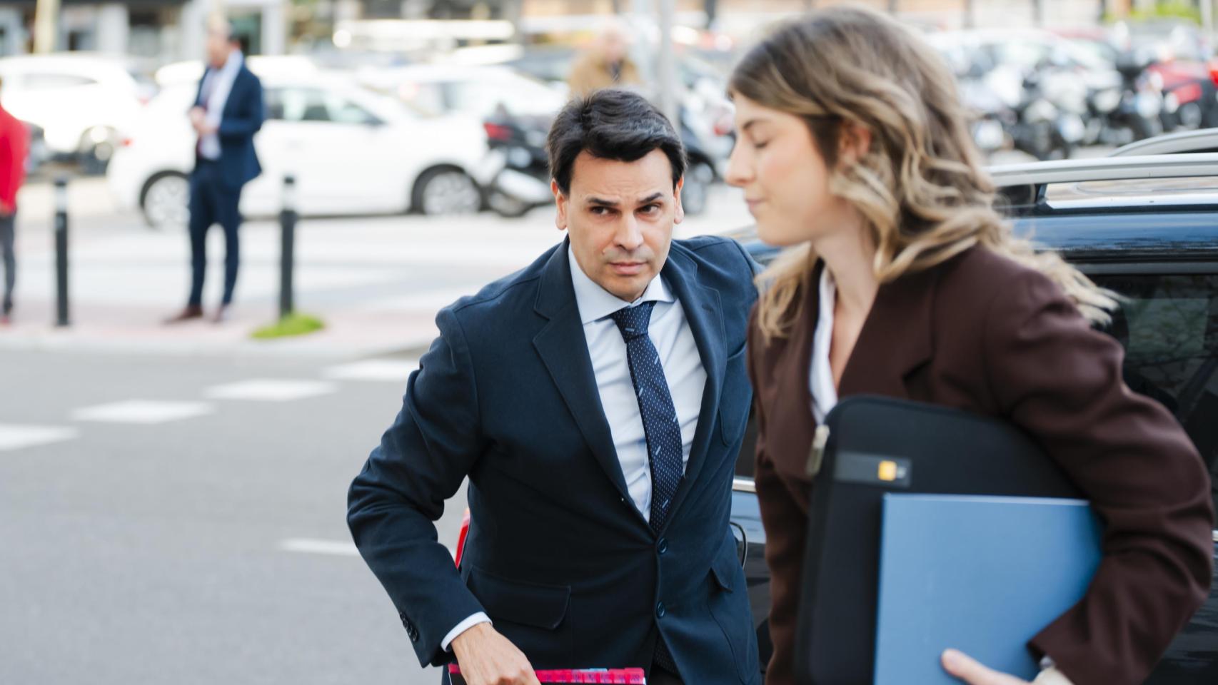 Alberto González Amador, este jueves, en Plaza de Castilla.