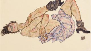 EGON  SCHIELE,Liegender  weiblicher  Akt,  1917,  Moravská  galerie v Brně /  Moravian Gallery in Brno, Foto: Moravian Gallery in Brno