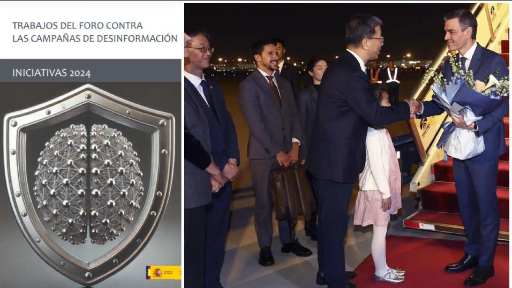 Portada del informe y la llegada este jueves de Sánchez a China.