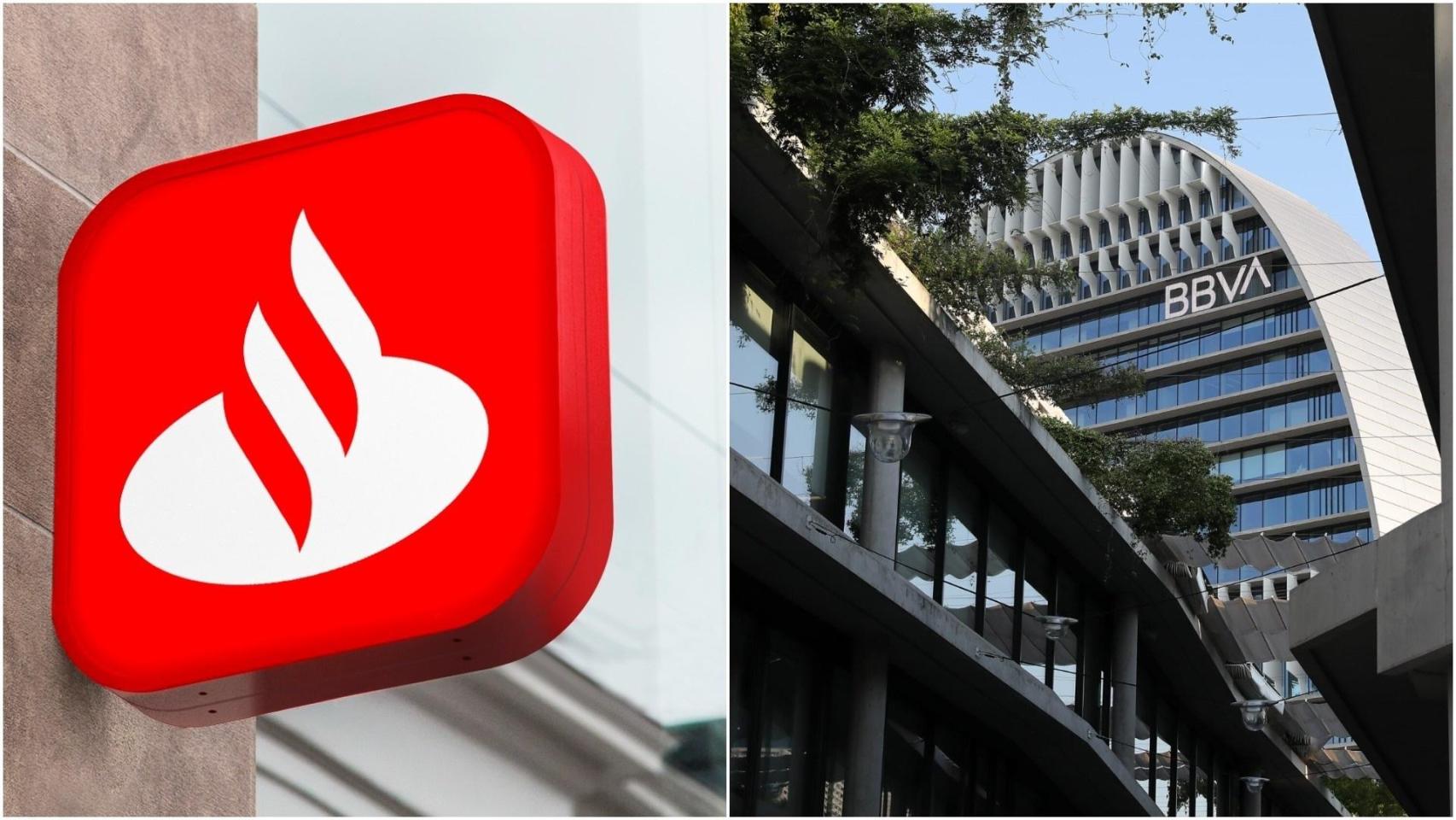 Logo de Santander y BBVA.