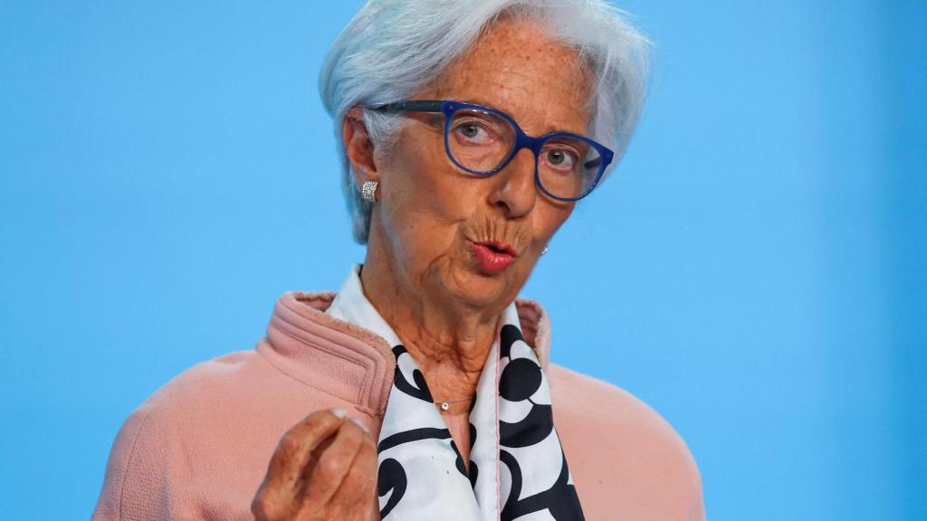 Christine Lagarde, presidenta del Banco Central Europeo, en la rueda de prensa posterior a la reunión del consejo.