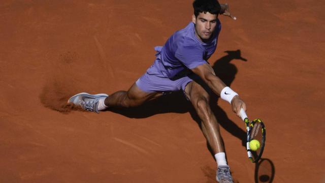 Carlos Alcaraz durante el partido ante Álex de Miñaur.