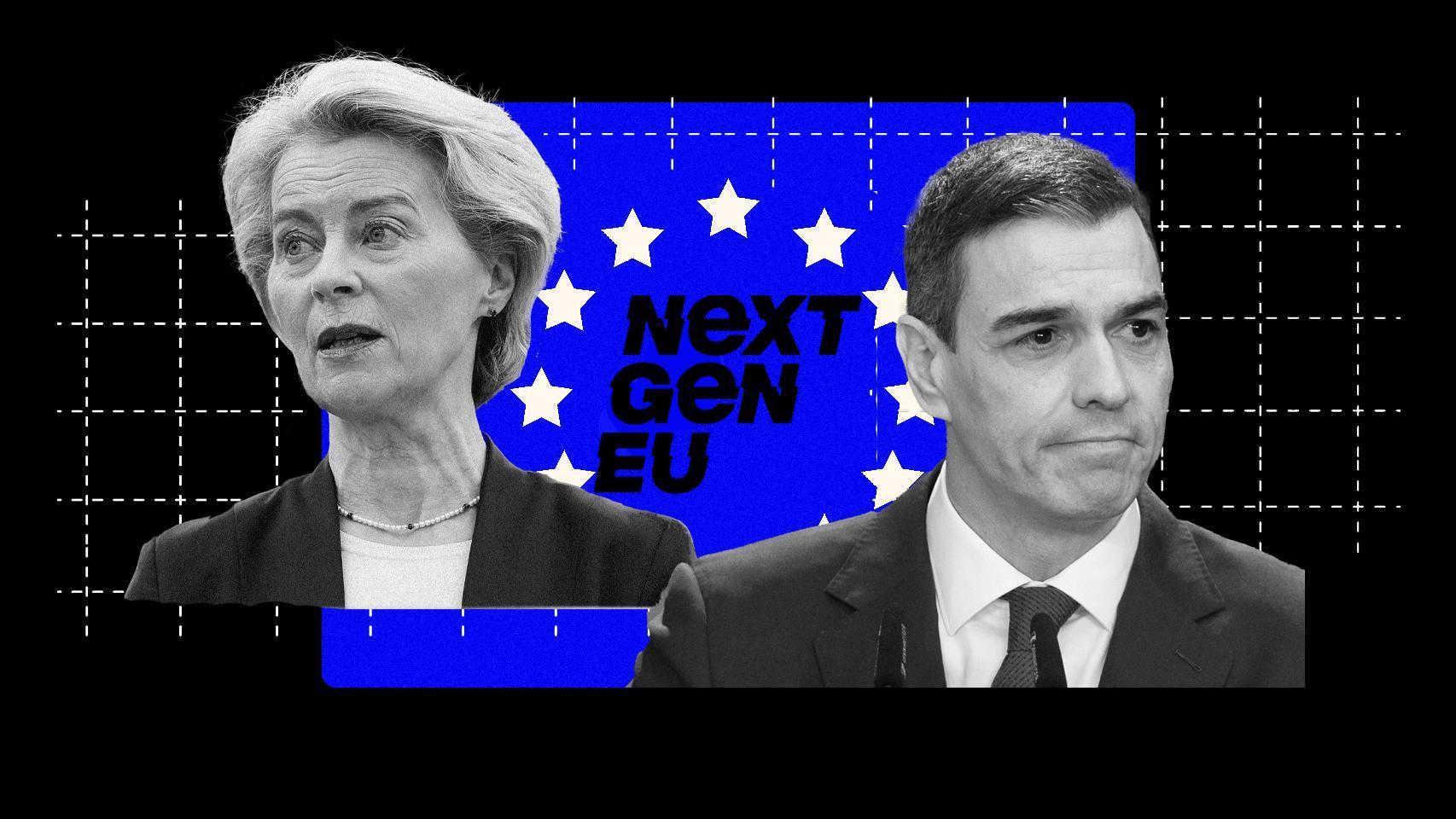 La presidenta de la Comisión Europa, Ursula von der Leyen, y el presidente Pedro Sánchez.