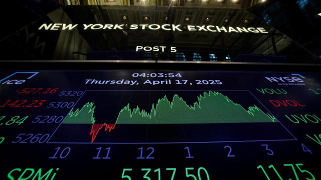 Un panel de la Bolsa de Nueva York.