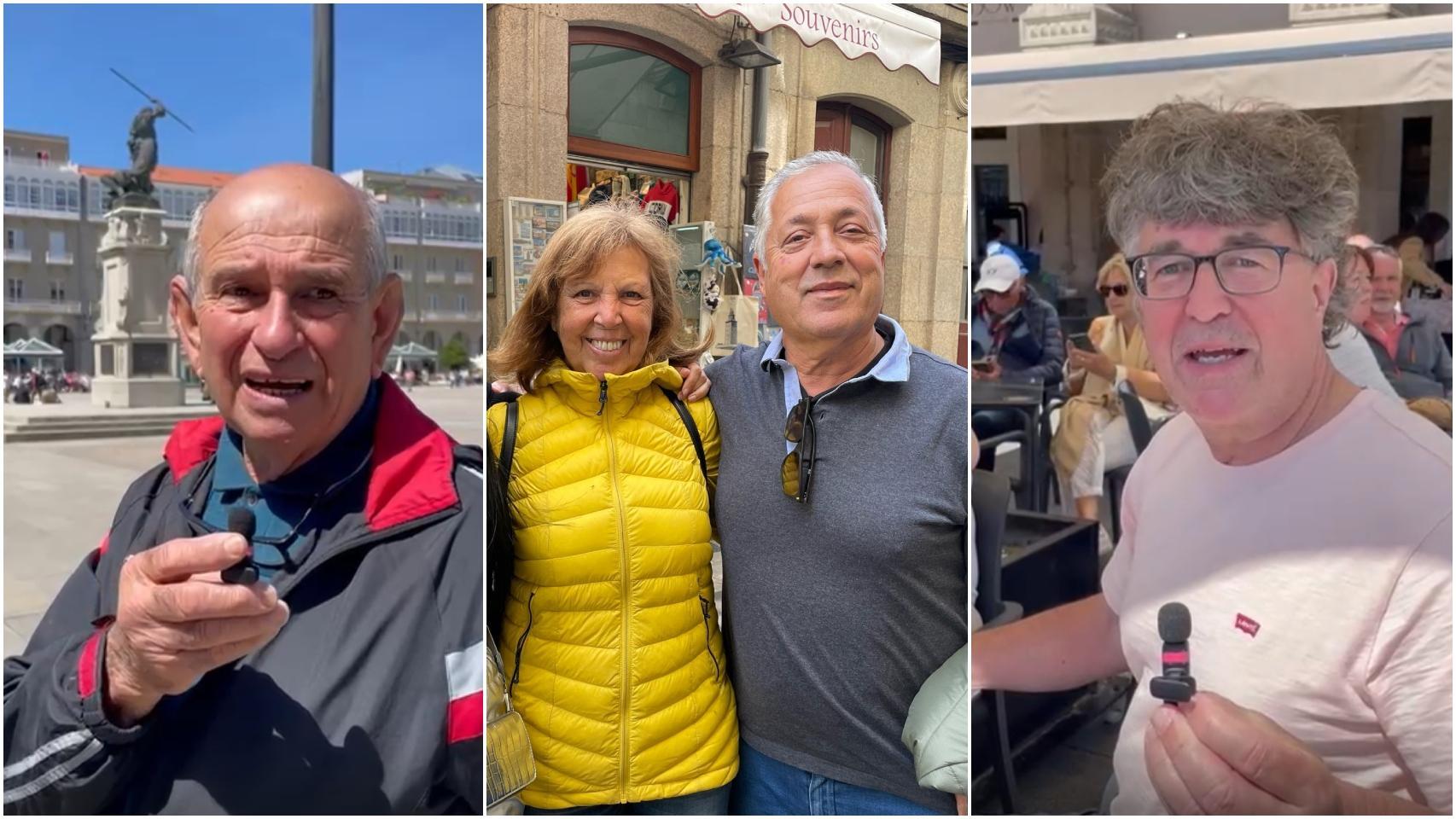 Varios de los cruceristas en A Coruña.