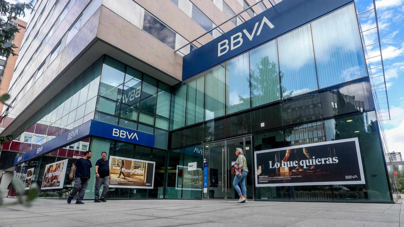 Una oficina de BBVA en Madrid.