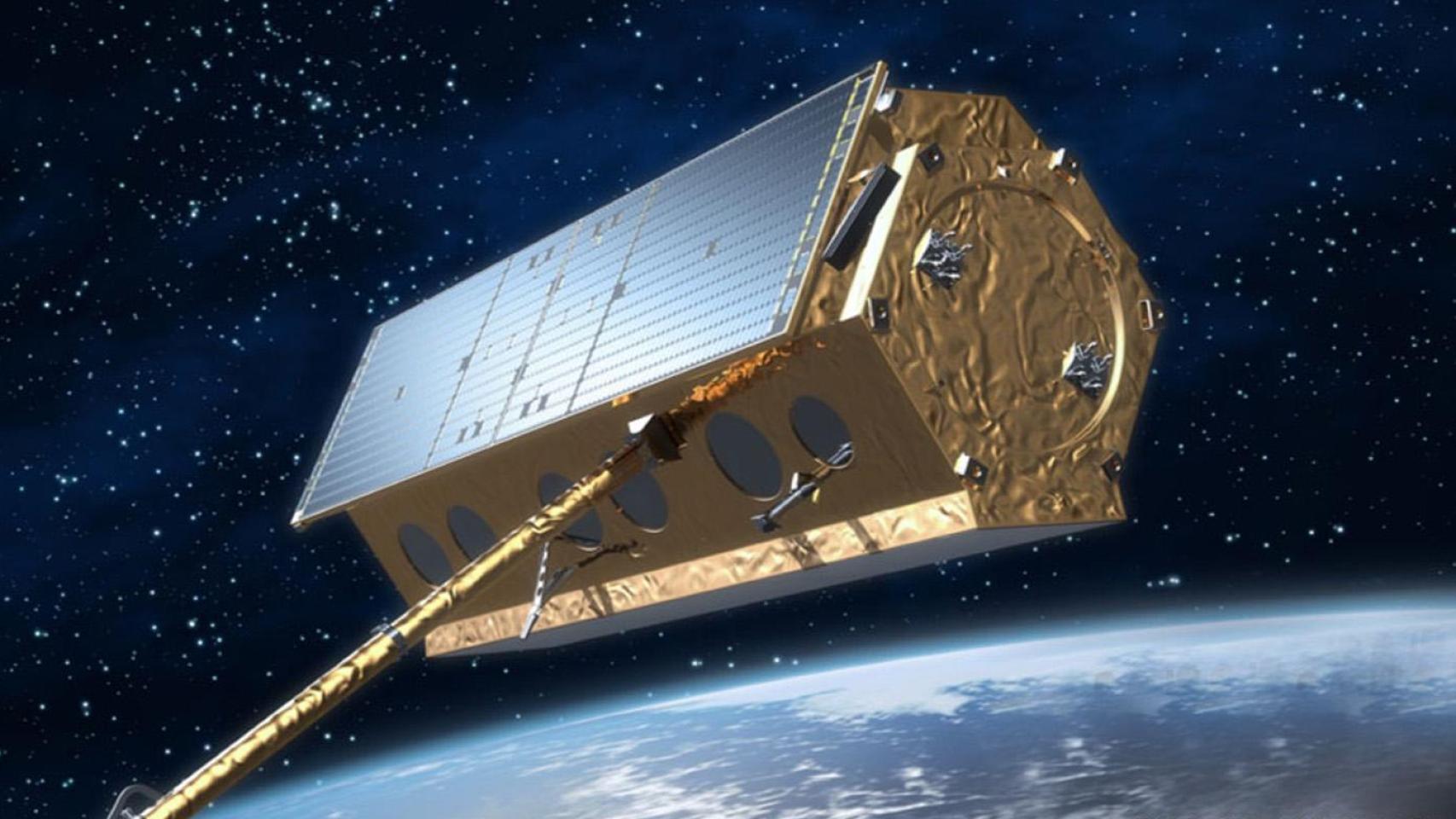 Representación artística del satélite Paz.