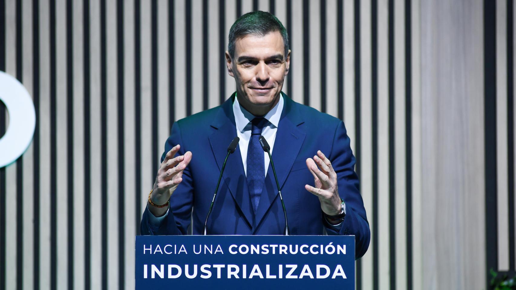 Pedro Sánchez, durante su intervención en Rebuild.