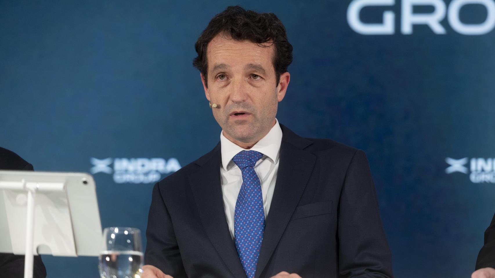 Ángel Escribano, presidente de Indra, en la presentación de los resultados de 2024.