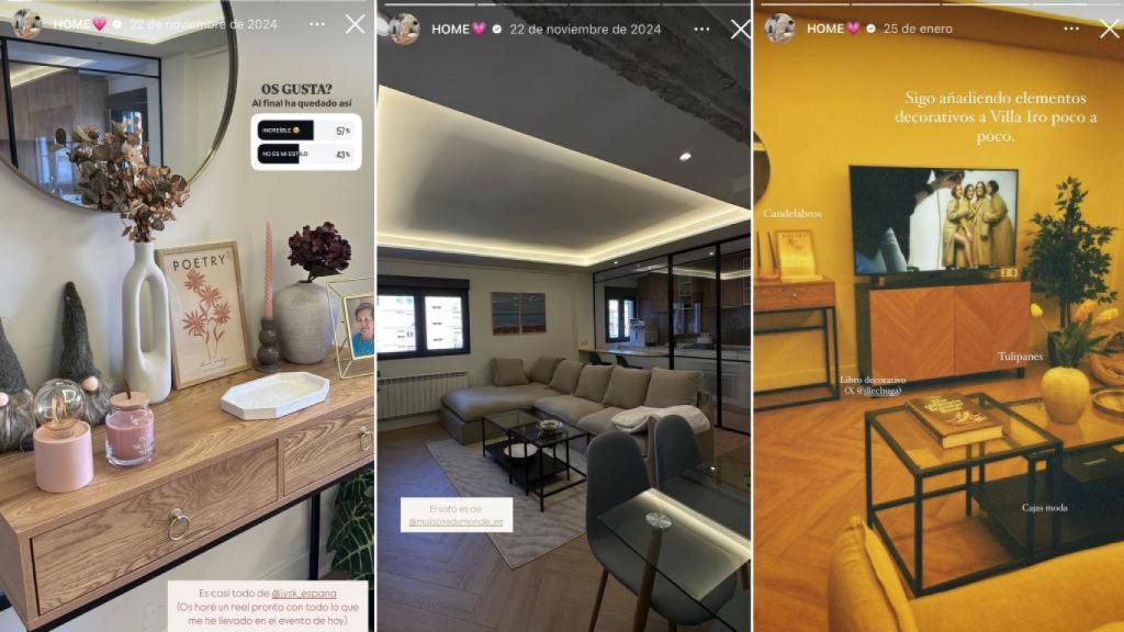 Diferentes espacios del piso de Madrid de Alexia Rivas.