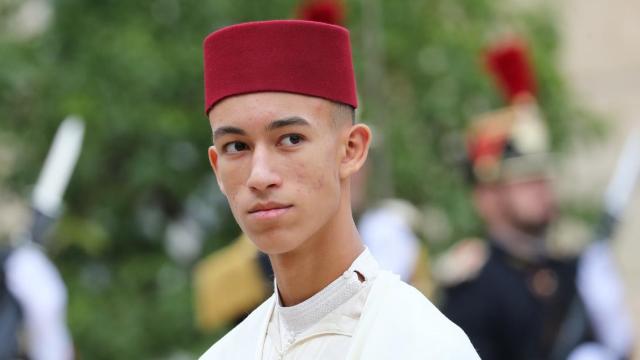 Moulay Hassan, en el funeral del expresidente francés Jacques Chirac en 2019.