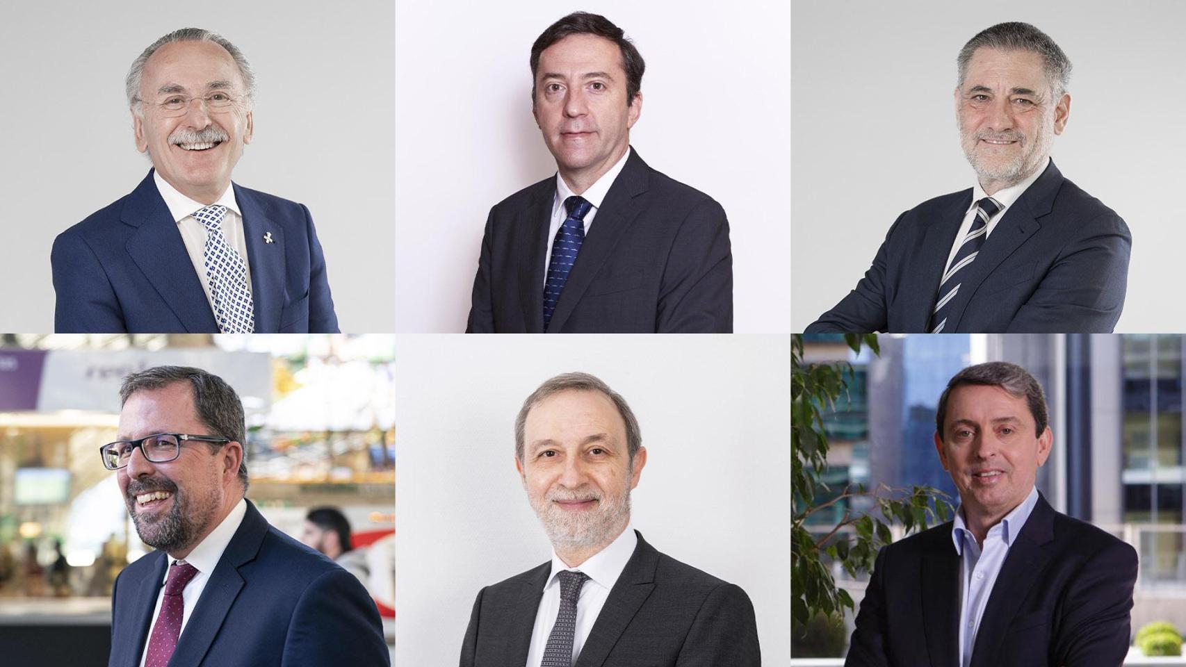 De izquierda a derecha y de arriba a abajo: Luis Furnells (Grupo Oesía), Ricardo Domínguez (Navantia), Miguel Ángel Garcia Primo (Hisdesat), Raül Blanco (SAPA), Jesús B. Serrano (GMV) y Antonio Bueno (GDELS).