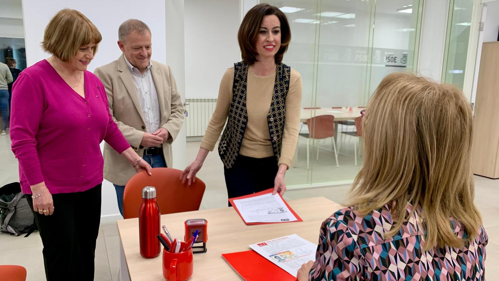 Ladrero, este domingo en la sede del PSOE-Aragón.