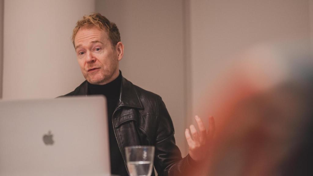 Torpe durante la entrevista.