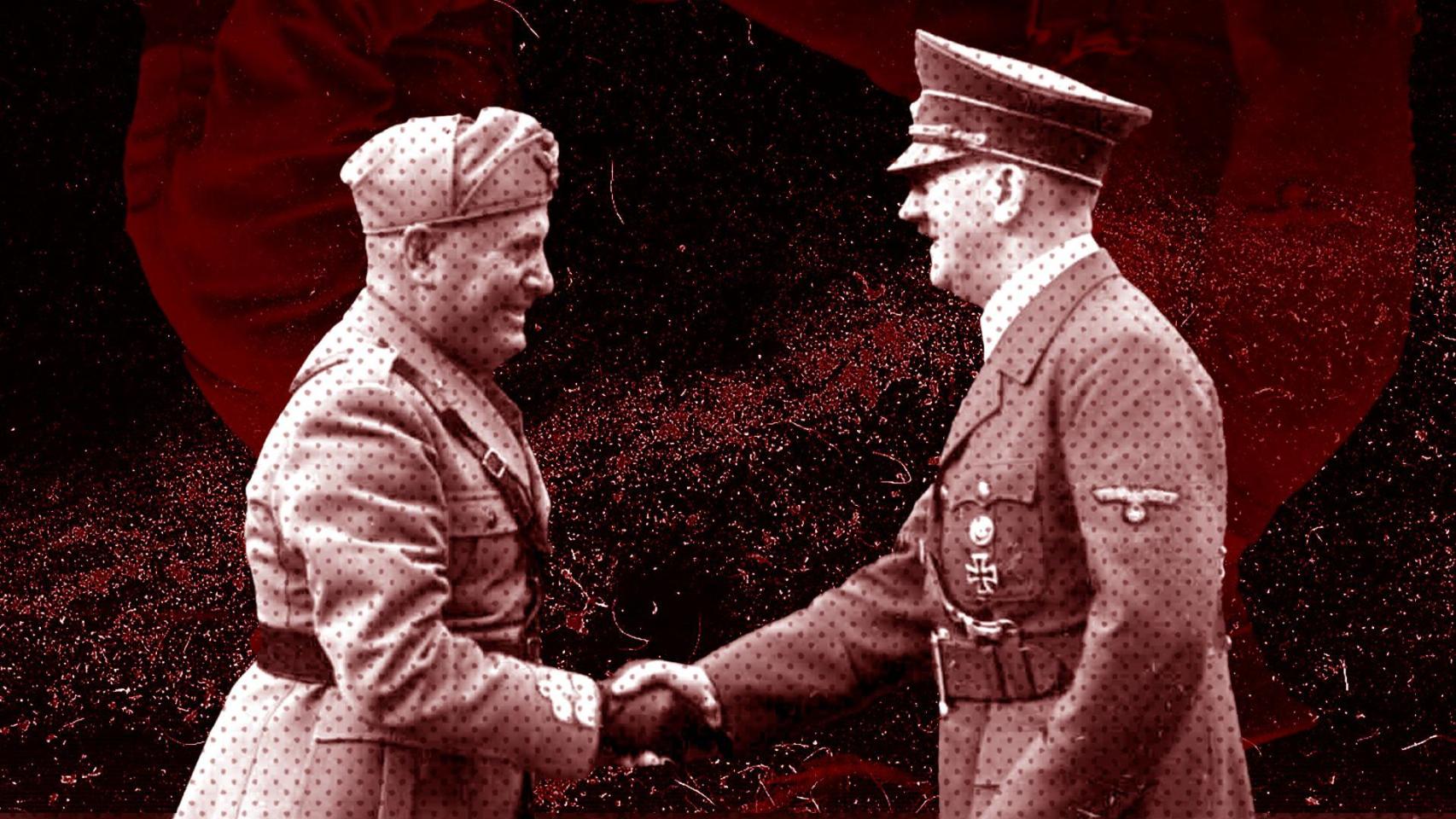 Los dictadores Benito Mussolini y Adolf Hitler. Diseño: Rubén Vique