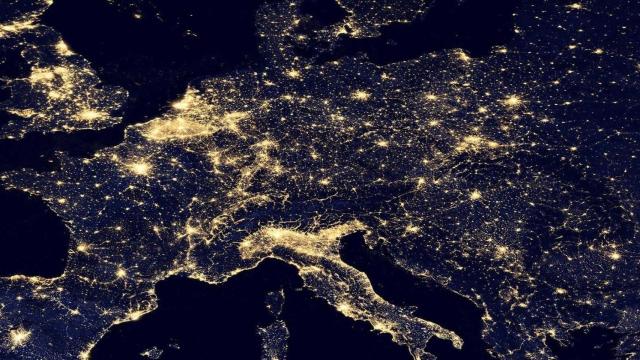 Mapa nocturno de Europa.