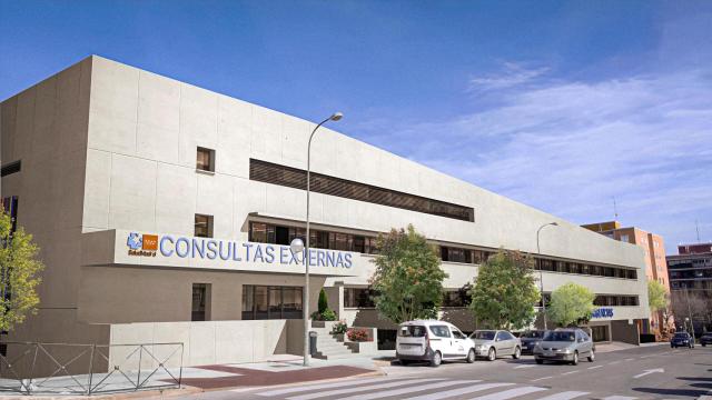 Visión de cómo quedará el nuevo edificio del Hospital de Móstoles actualmente en mejora.