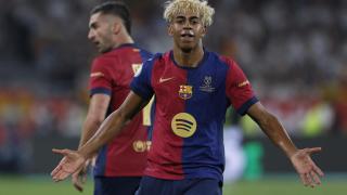 Lamine Yamal celebra un gol.