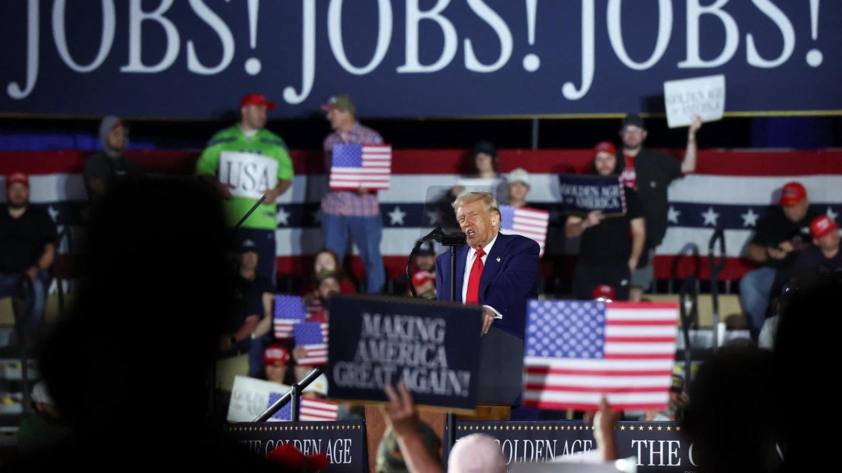 Donald Trump en un acto electoral.