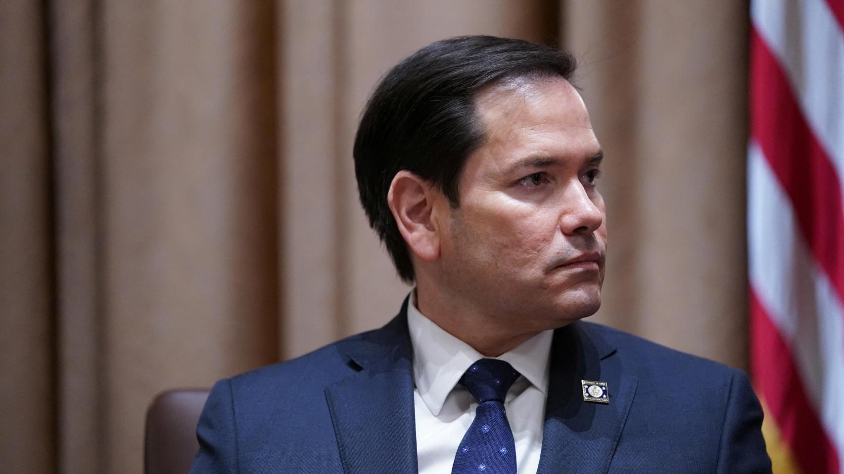 Marco Rubio en una reunión con Donald Trump en la Casa Blanca.