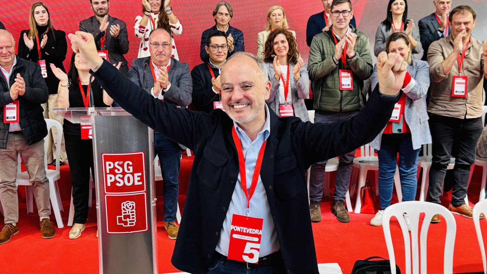 David Regades es elegido por tercera vez consecutiva como secretario xeral del PSOE de Pontevedra