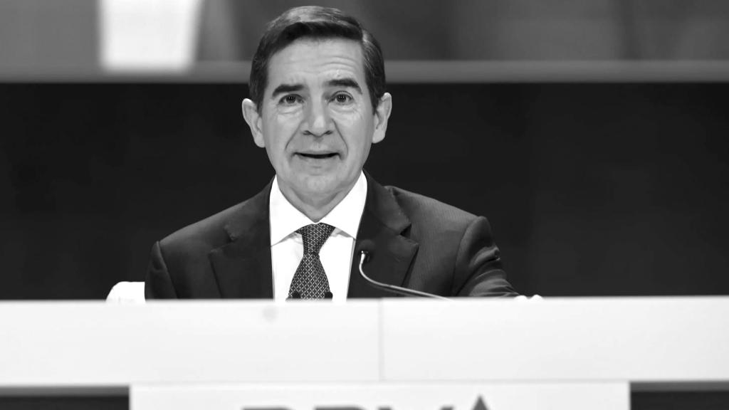El presidente del BBVA, Carlos Torres, durante la reunión de la Junta General de Accionistas del banco.