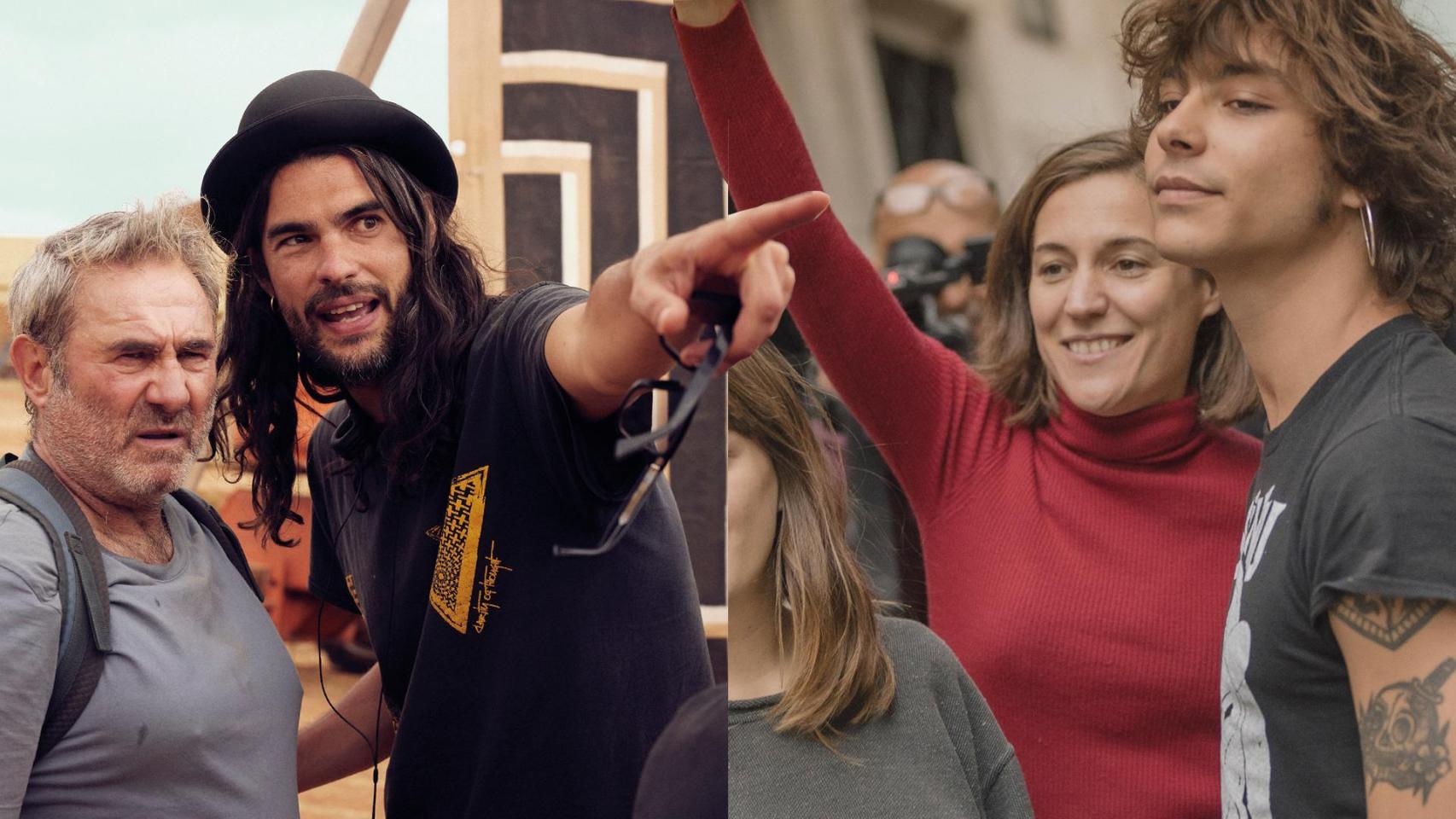 Oliver Laxe, junto a Sergi López, y Carla Simón.