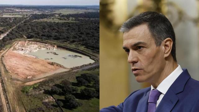 Mina de Retortillo en Salamanca y Pedro Sánchez esta mañana en el Congreso