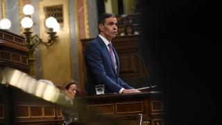 El presidente del Gobierno, Pedro Sánchez, este miércoles en el Congreso de los Diputados.