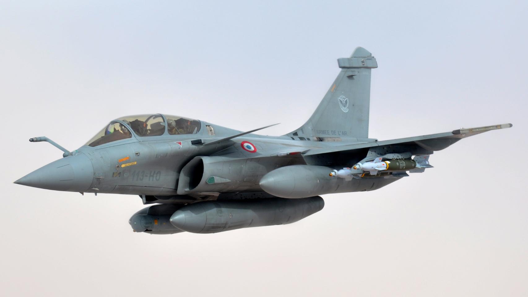 Un caza Rafale francés.