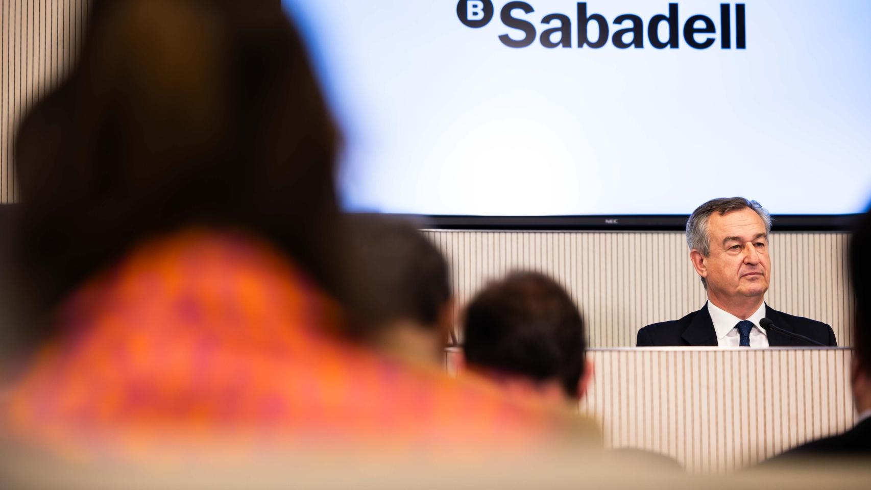 César González-Bueno, consejero delegado de Sabadell, durante la presentación de resultados del primer trimestre de 2025.
