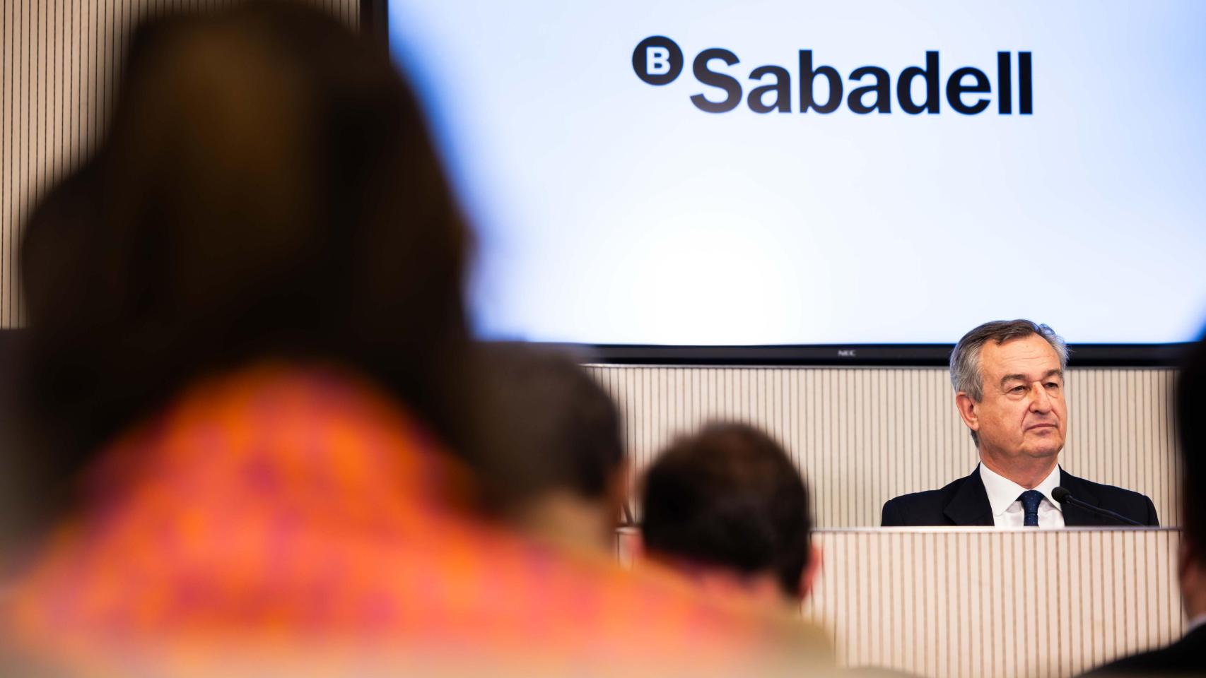 César González-Bueno, consejero delegado de Sabadell, durante la presentación de resultados del primer trimestre de 2025.