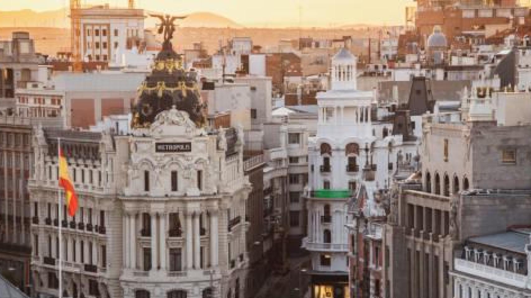 Vista de la Gran Vía de Madrid.