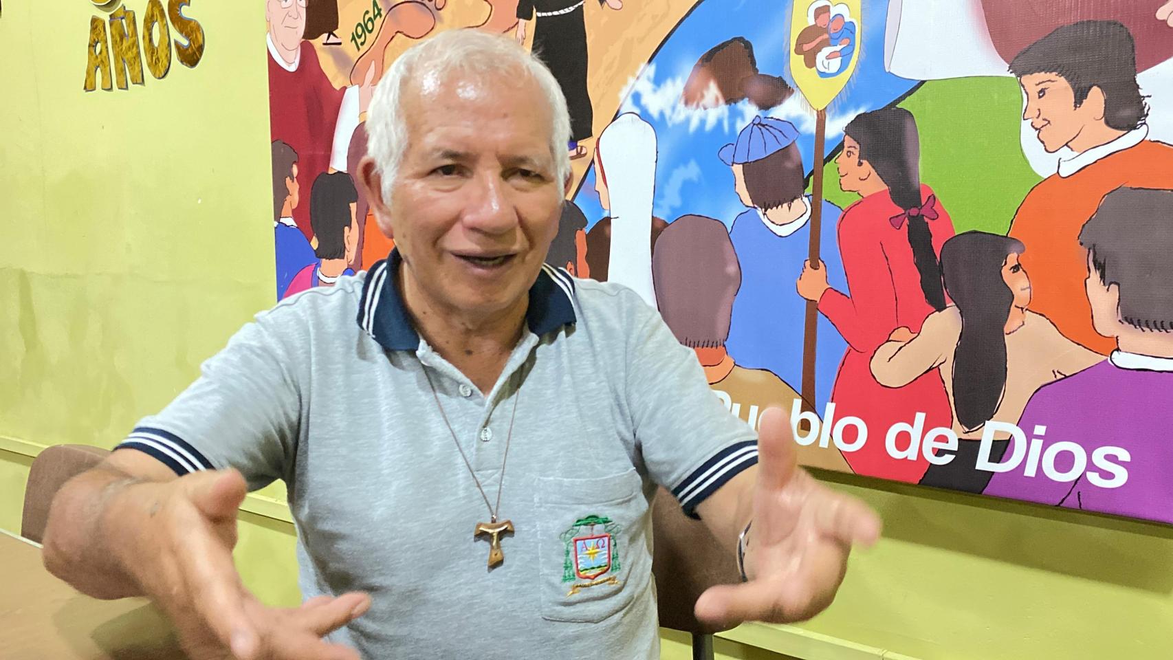 El obispo Cristóbal Mejía Corral, de la Diócesis de Chulucanas, en Perú, durante la entrevista con EL ESPAÑOL.