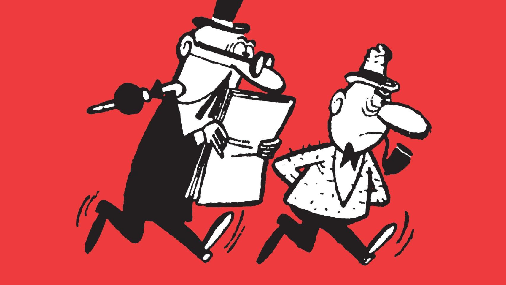 Dibujo de Mortadelo y Filemón en su primera época, entre 1958 y 1961. Francisco Ibáñez. Editorial Bruguera