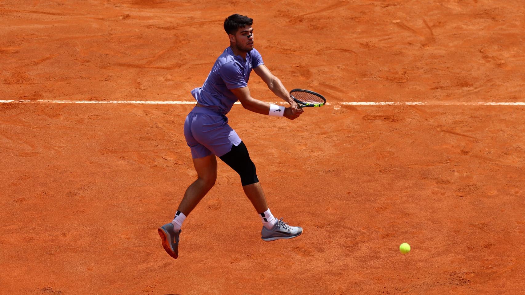 Carlos Alcaraz en su debut en el Masters 1.000 de Roma.