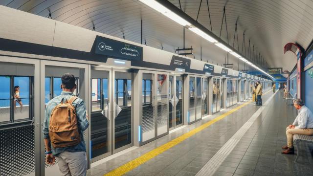 Cómo quedarán las nuevas puertas de andén de la Línea 6 de Metro de Madrid una vez instaladas.