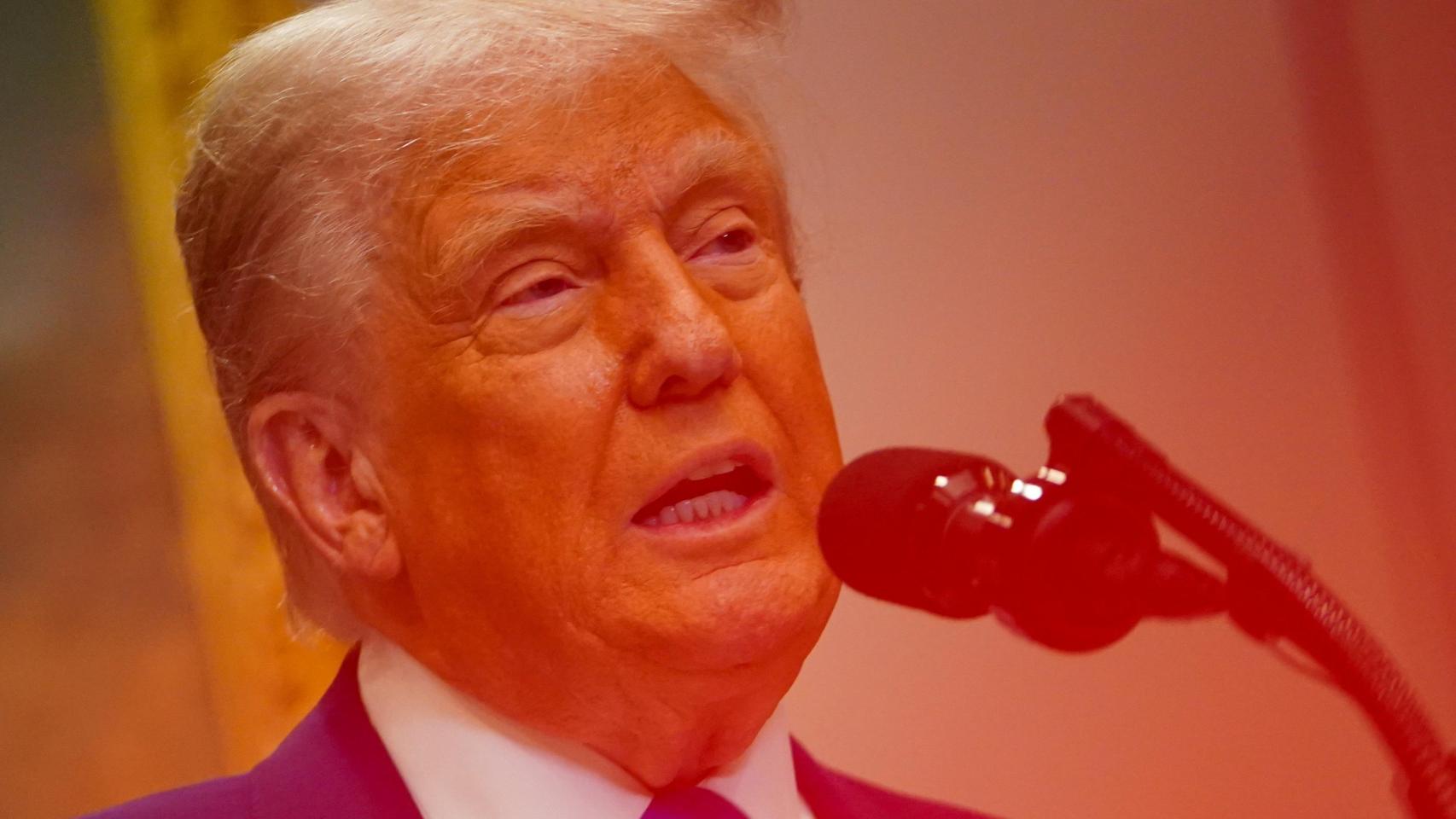 El presidente Trump, durante la rueda de prensa de ayer en Washington.