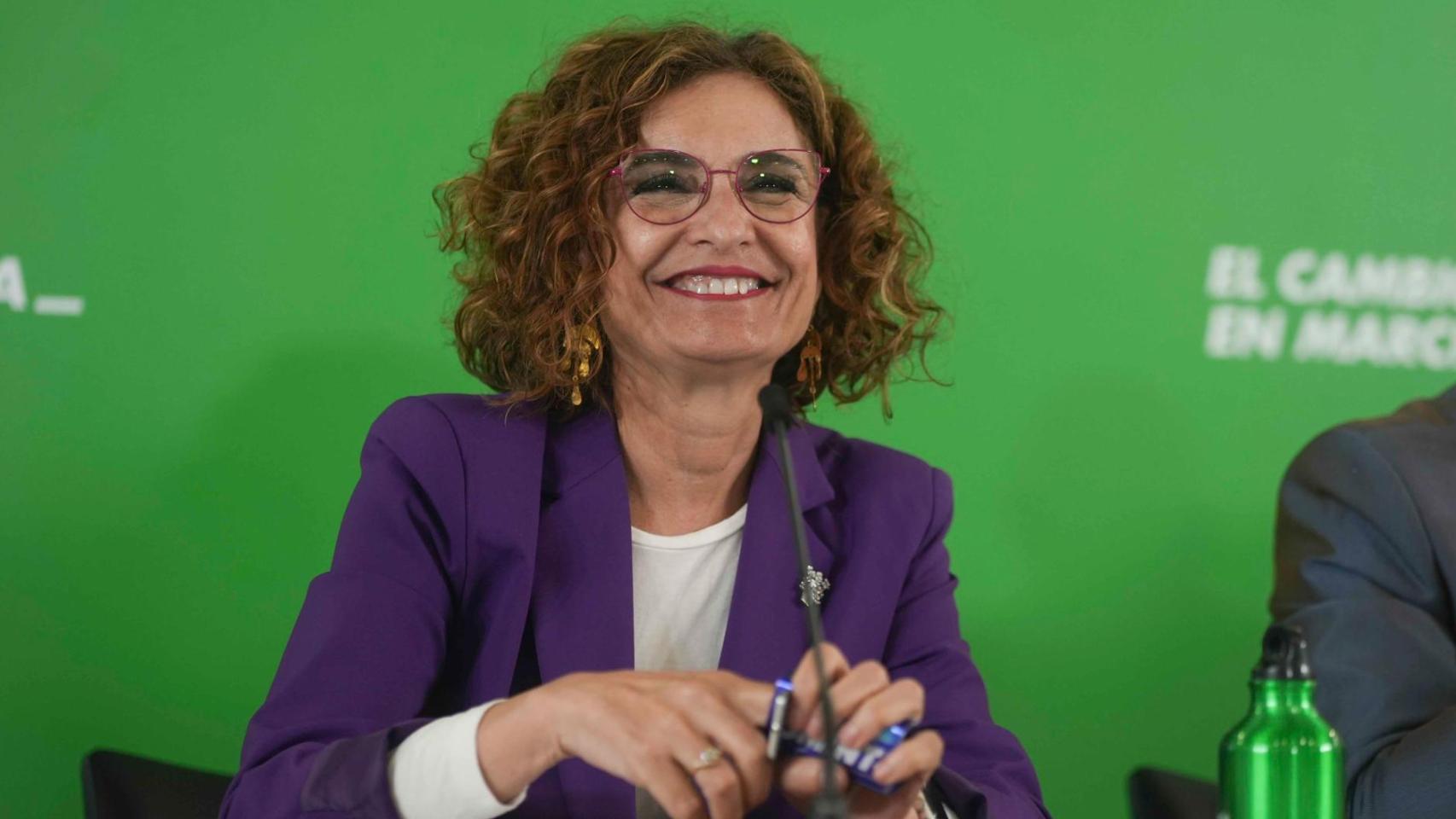 María Jesús Montero en un acto del PSOE de Andalucía celebrado este lunes.